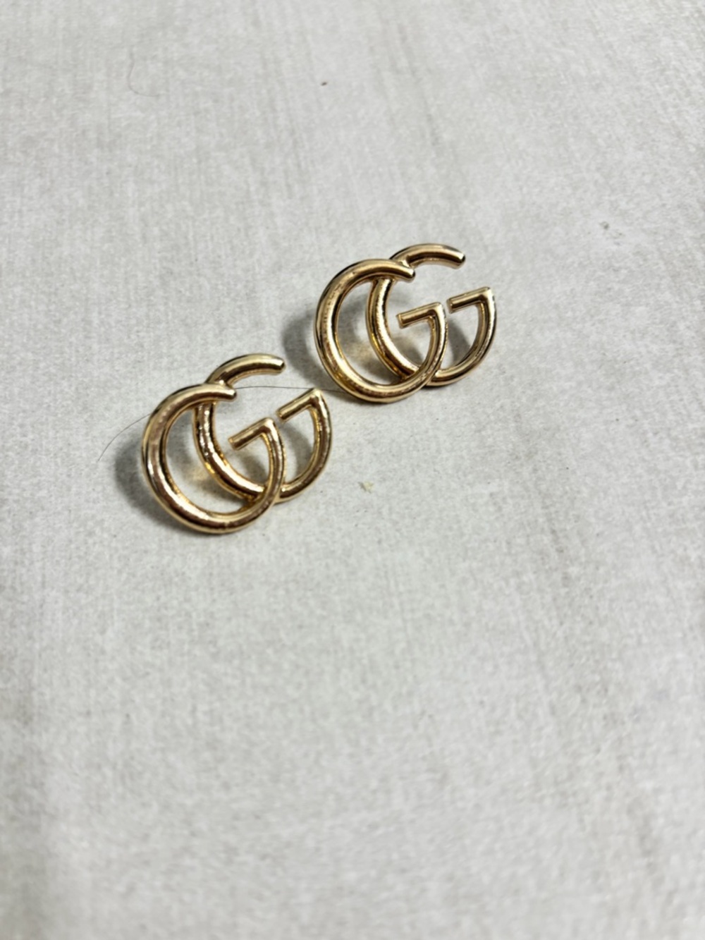 Gold Double G Logo Stud Earrings - Women Jewelry